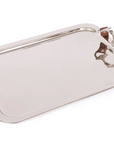 Leather and Metal Rectangular Tray