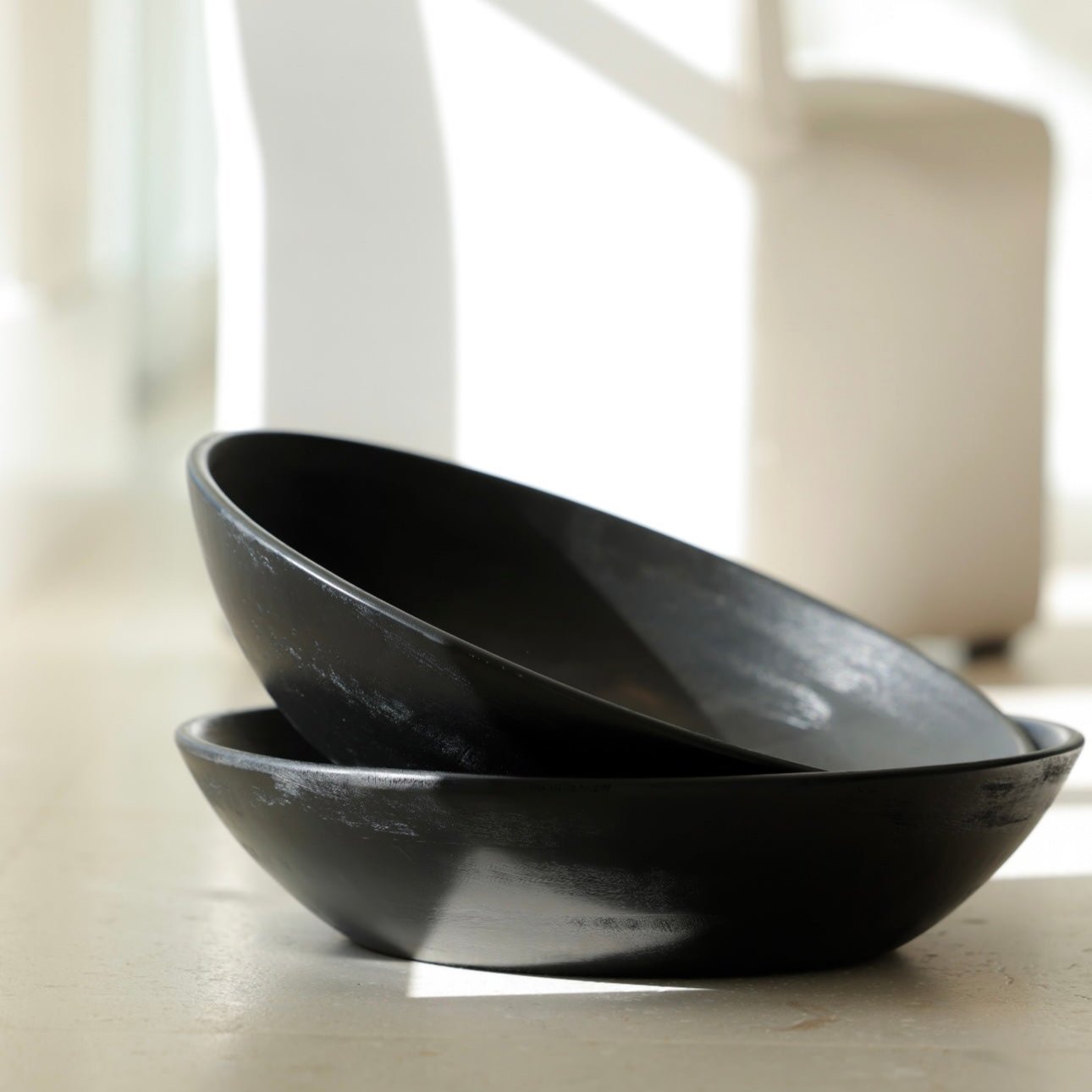 Oversized Black Mango Wood Bowl