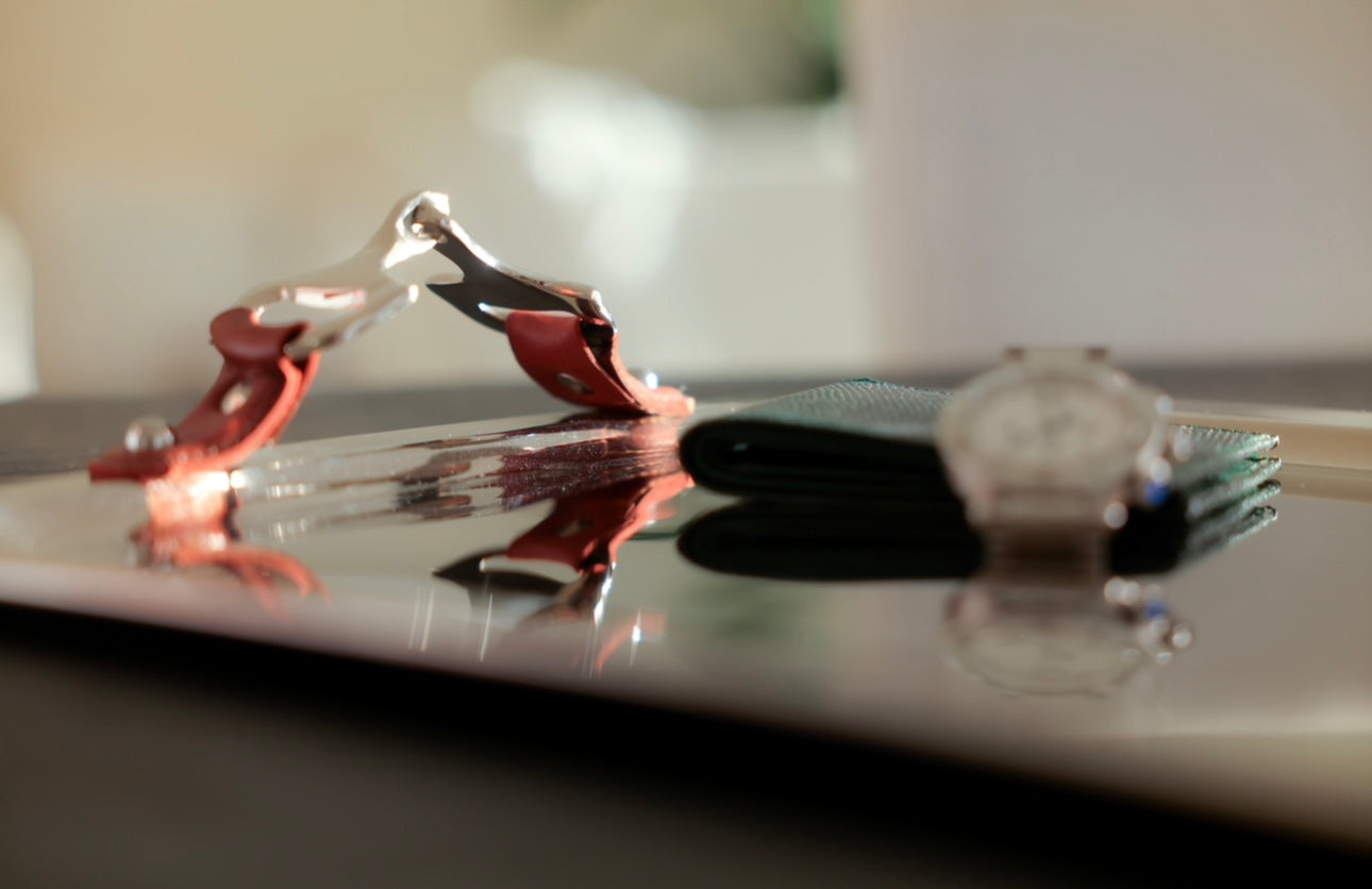 Leather and Metal Rectangular Tray
