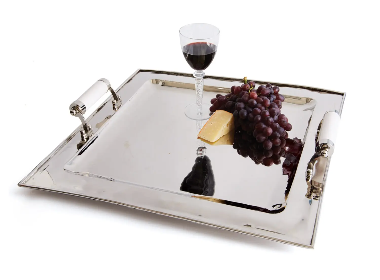 Polished Nickel Square Decorative Tray