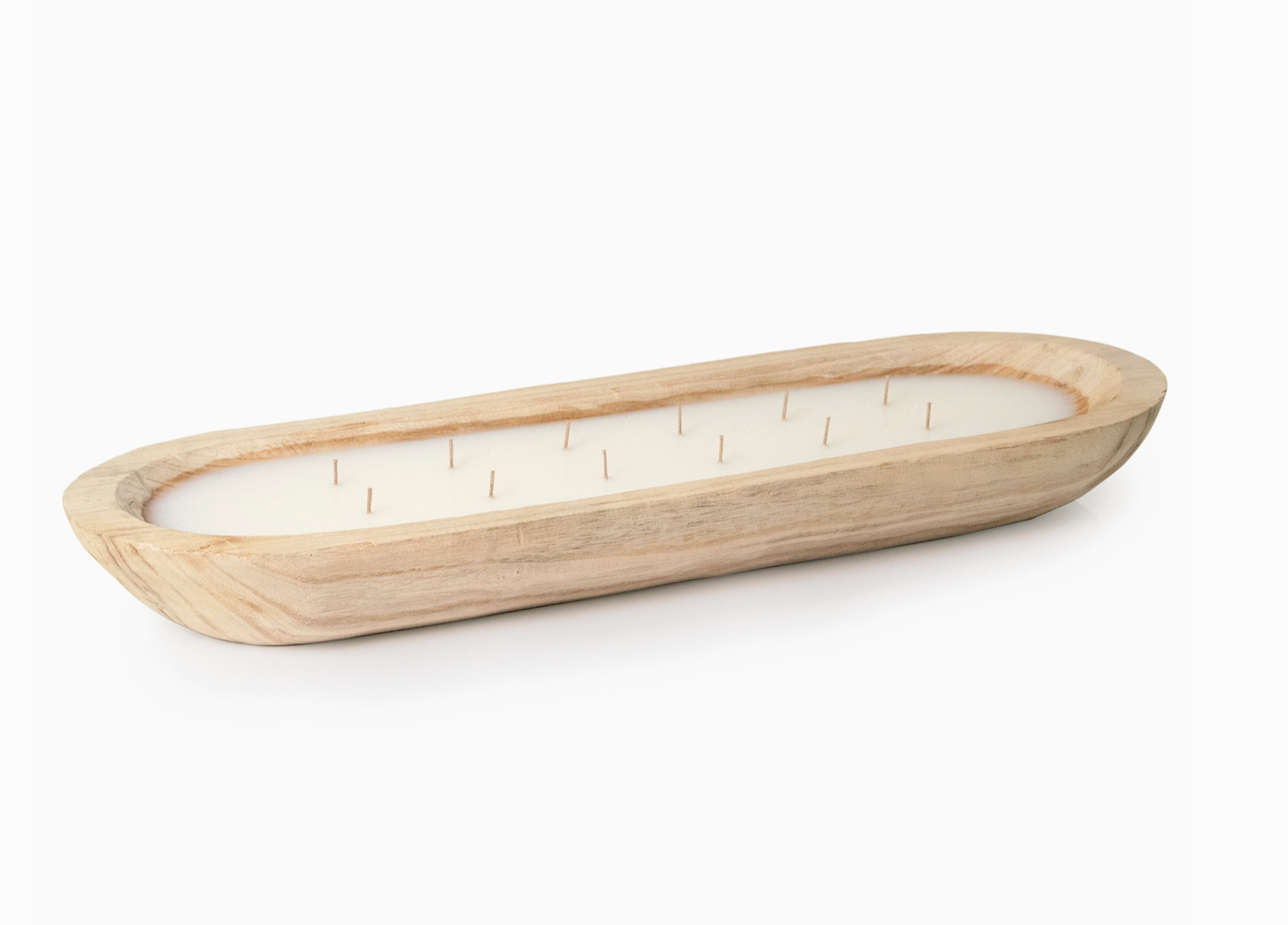Long Wood Tray Candle