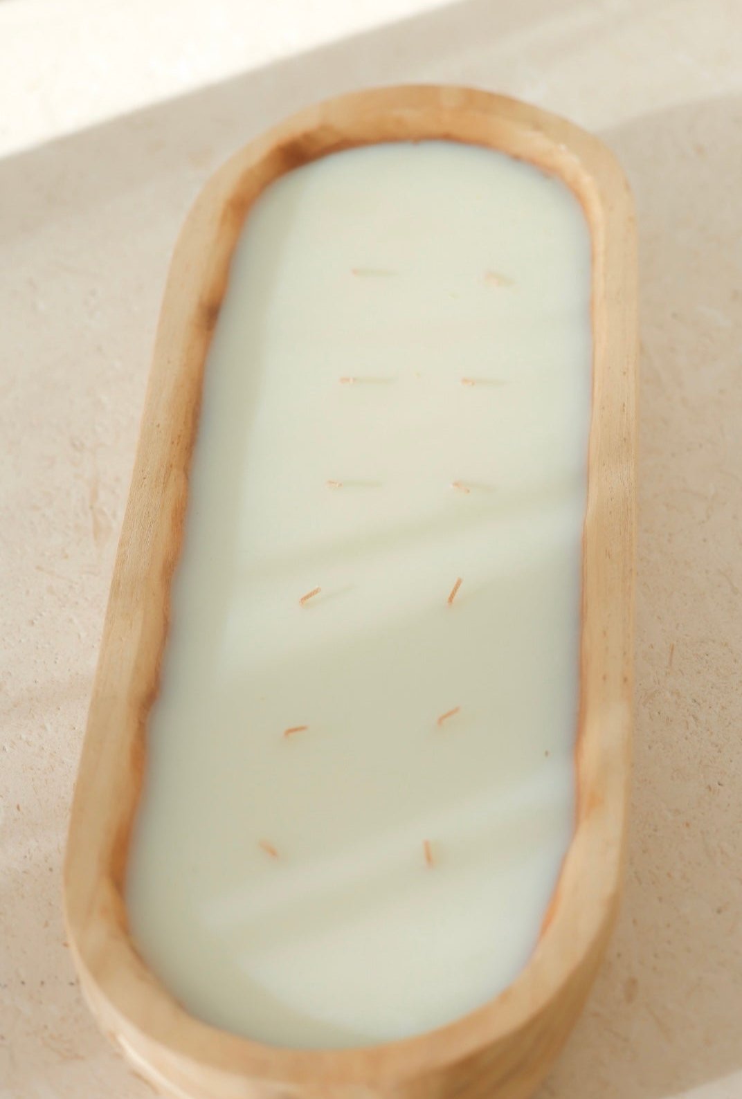 Long Wood Tray Candle